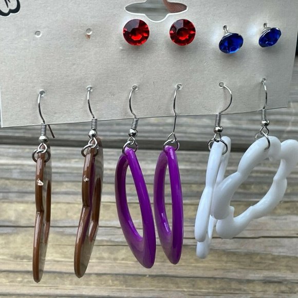 Fashion Earrings Set of 5 Earrings Multi Color Fashion Jewelry Lead Safe Earring - Picture 9 of 10